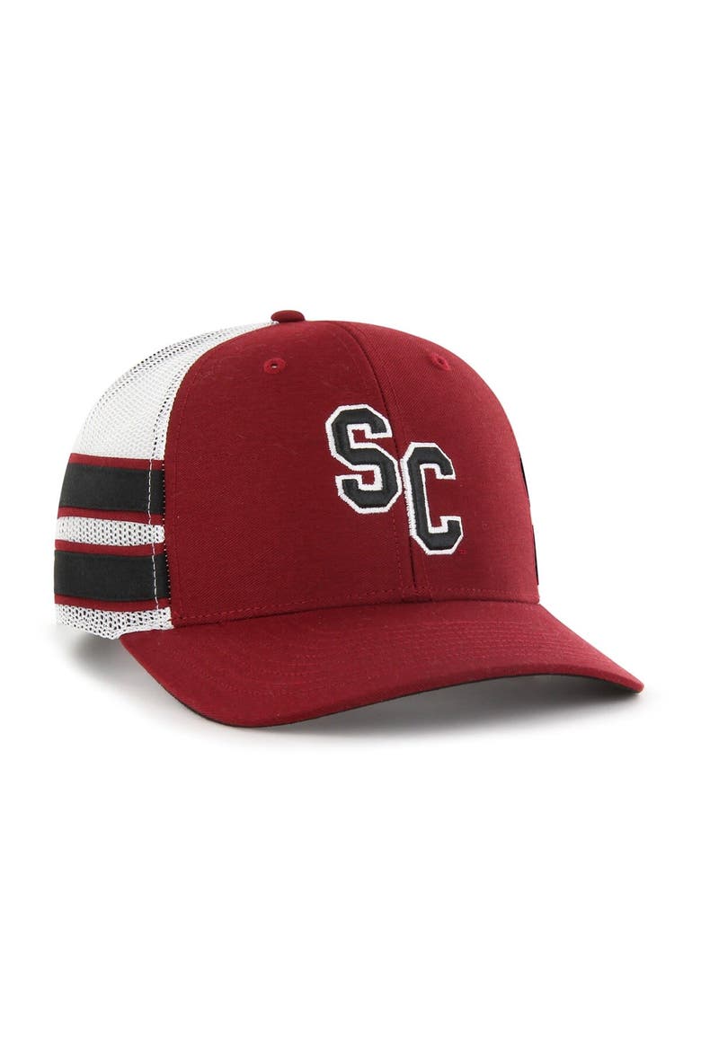 Men's '47 Garnet South Carolina Gamecocks Straight Eight Adjustable Trucker Hat, Alternate, color, Garnet