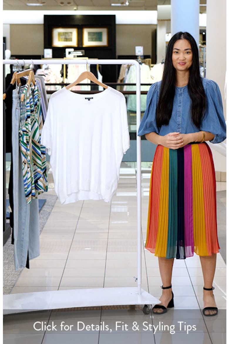 Short Sleeve Cotton Blend Crewneck Sweater video