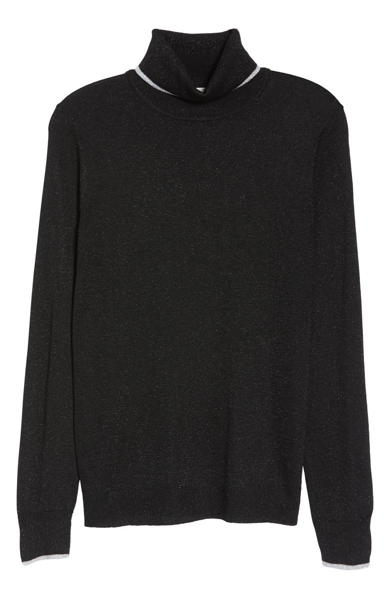 Court & Rowe Metallic Tipped Turtleneck Sweater, Alternate, color, 