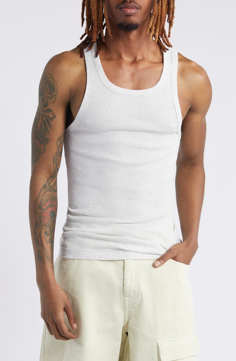 Elwood Malibu Cotton Rib Tank, Main, color, Vintage Ash Grey