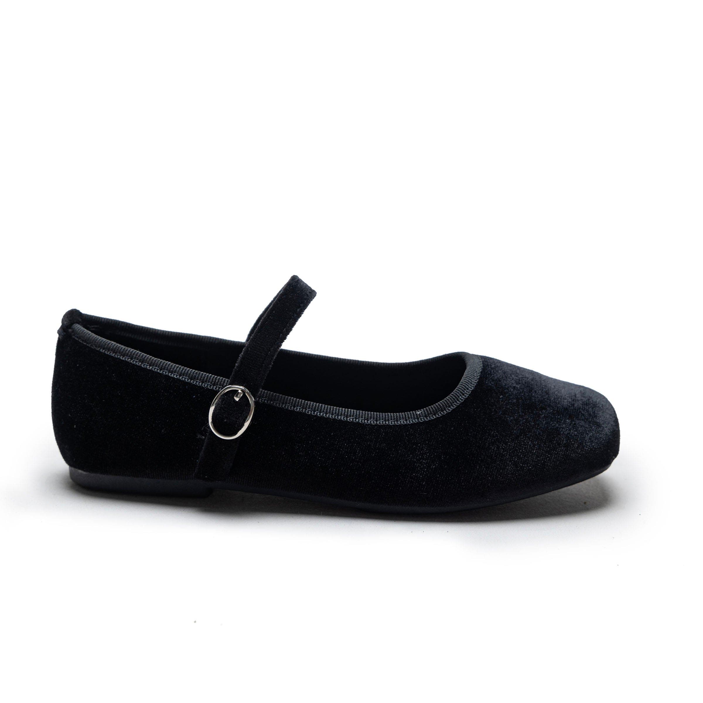 Tulleen Michelle Satin Velvet Flats, Alternate, color, Black