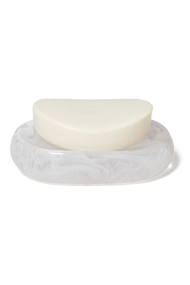 Clouds Soap Dish, Alternate, color, WHITE