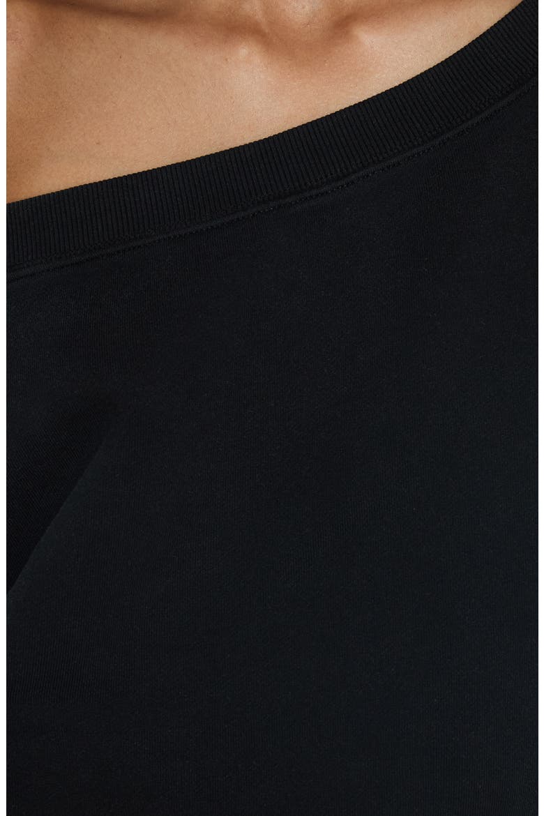 Wellness One-Shoulder Sweatshirt, Alternate, color, WASHED BLACK