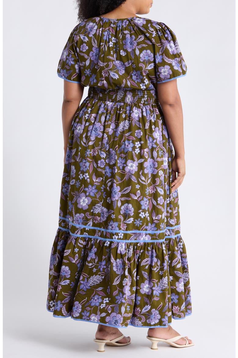 Ordy Floral Print Maxi Dress, Alternate, color, OLIVE-LAVENDER