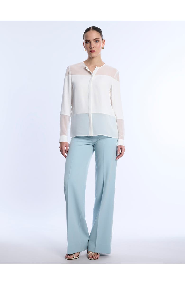 BCBGMAXAZRIA Sheer Panel Blouse, Alternate, color, Jasmine