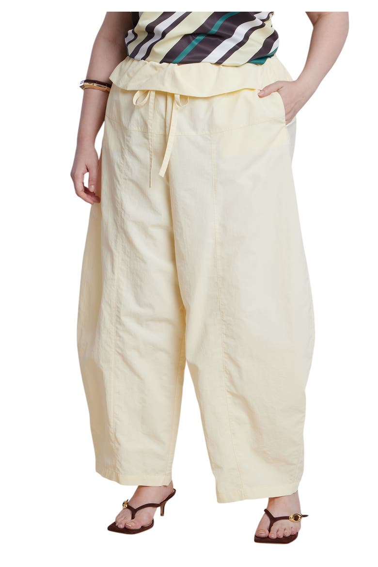 Foldover Tie Waist Pant, Alternate, color, SUNLIGHT YELLOW