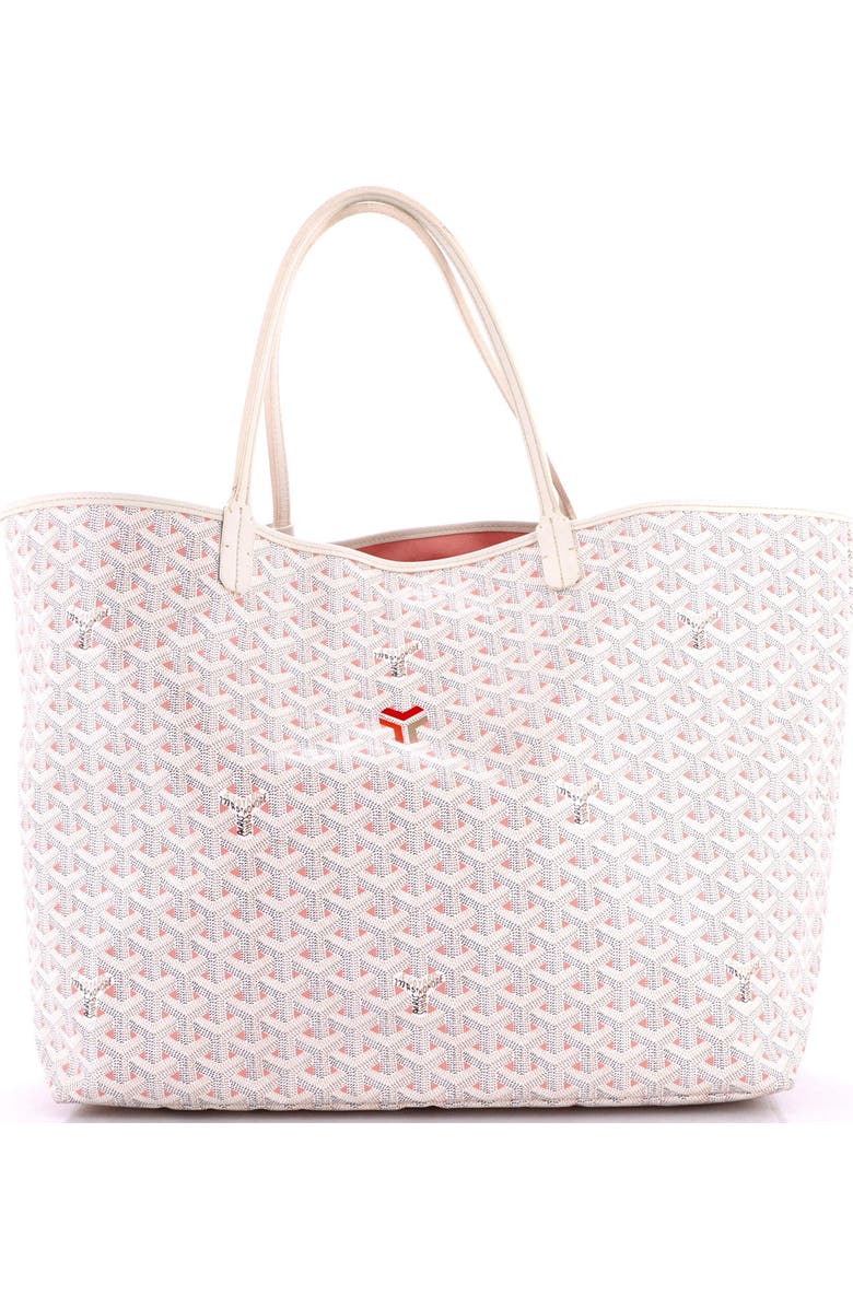 Pre-Owned Goyard Saint Louis Tote Claire Voie Coated Canvas GM, Main, color, White