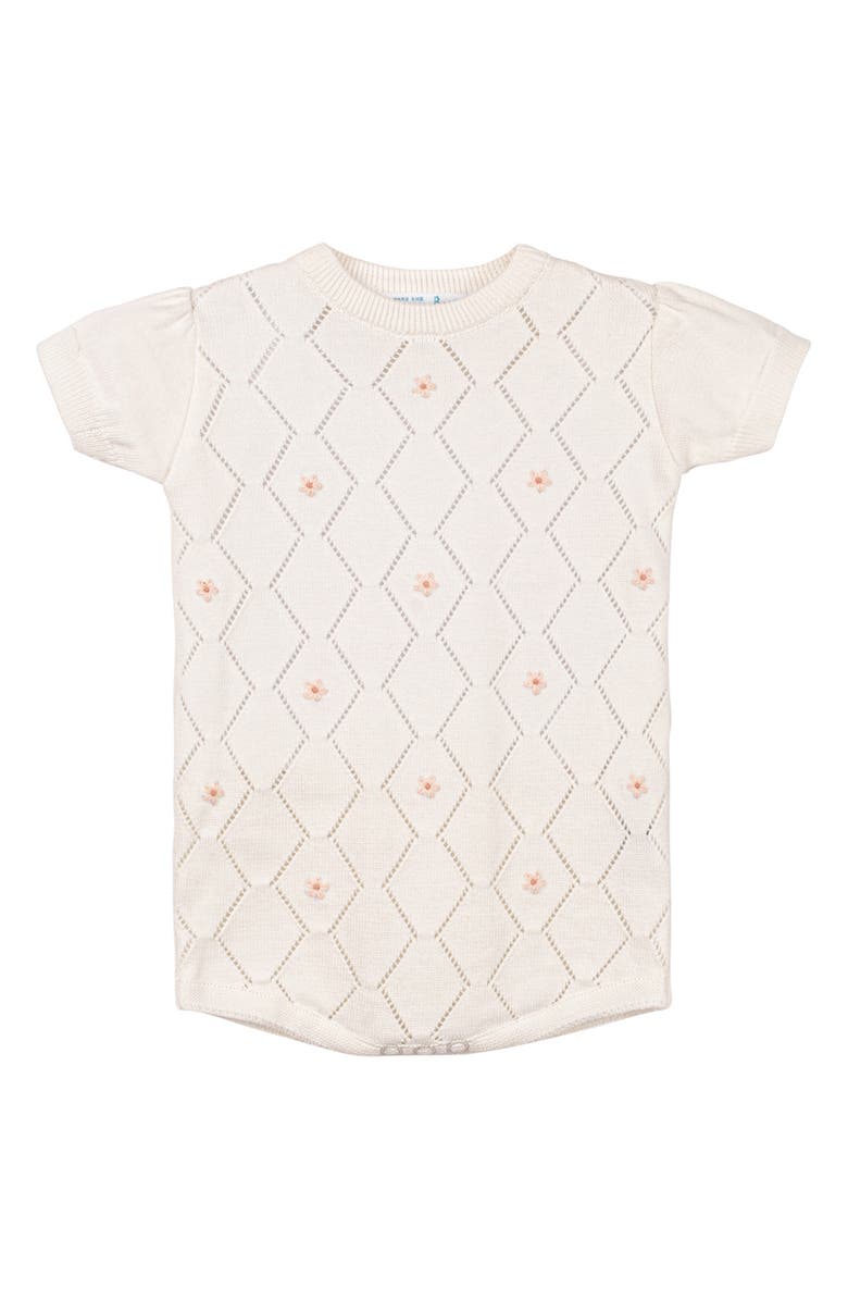 Feltman Brothers Eyelet Cotton Romper, Main, color, Ivory