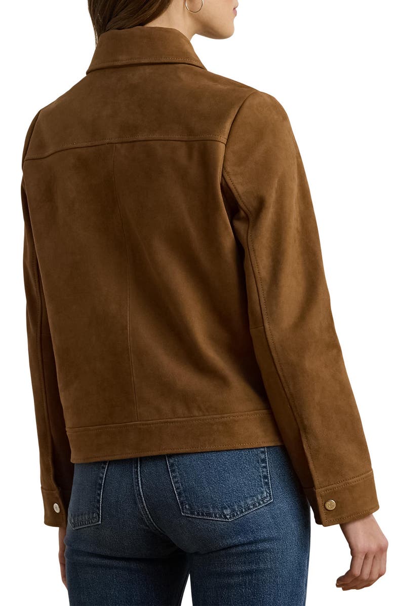 Lauren Ralph Lauren Suede Jacket, Alternate, color, Vicuna