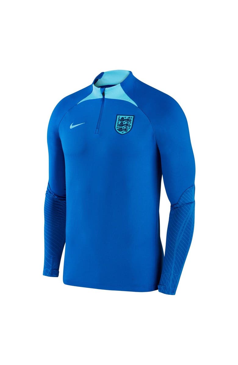 Nike Men's Nike Blue England National Team 2022 Strike Drill Performance Raglan Quarter-Zip Long Sleeve Top, Alternate, color, 