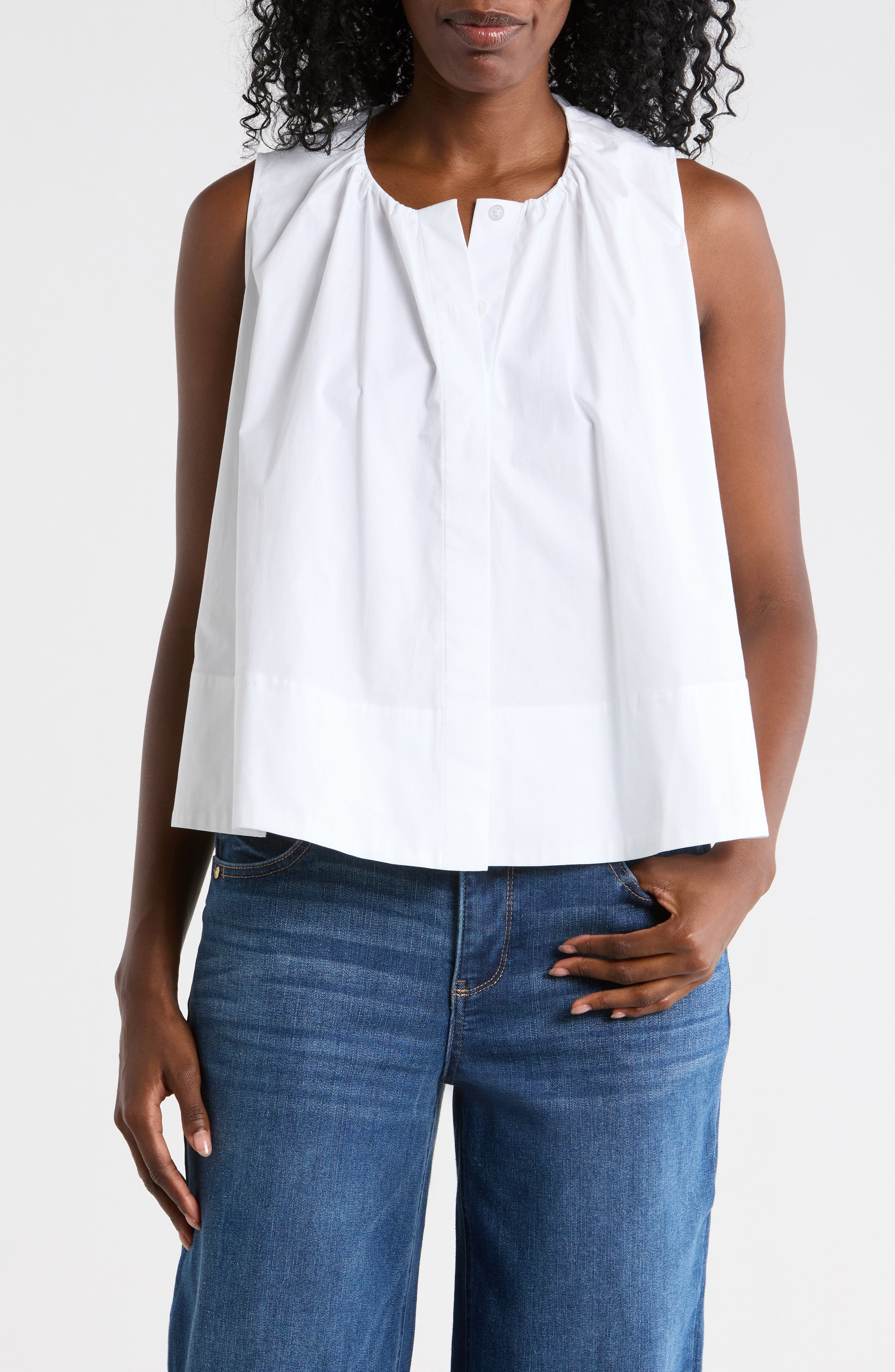 Kenneth Cole Paperbag Neck Sleeveless Top