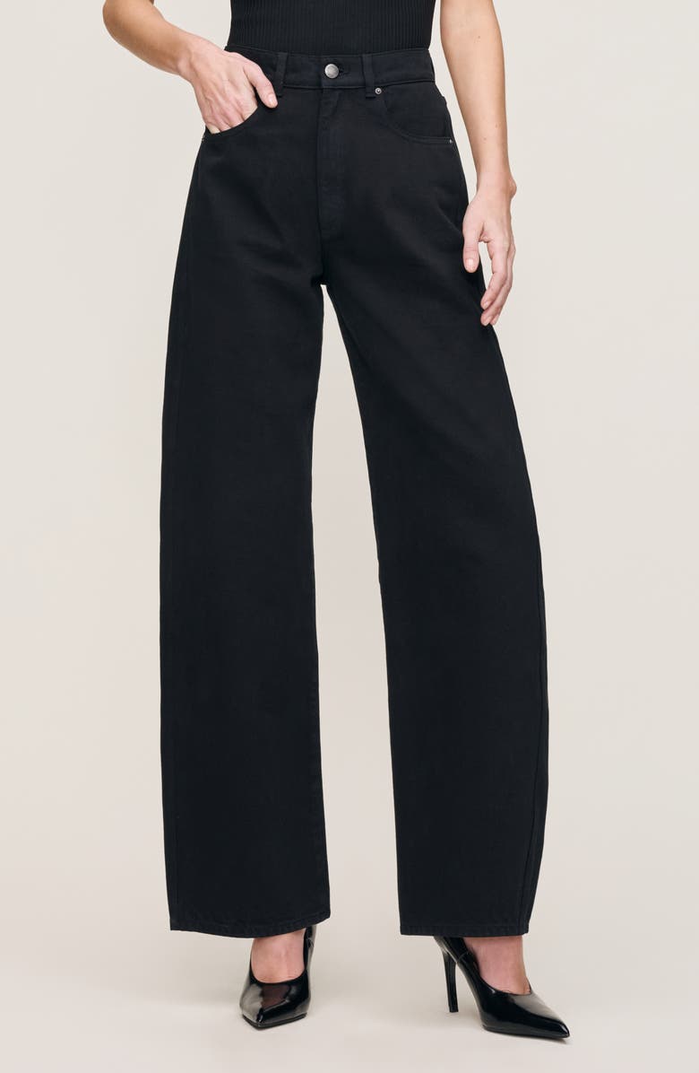 DL1961 Taylor Relaxed Barrel High Waist Jeans, Main, color, Black