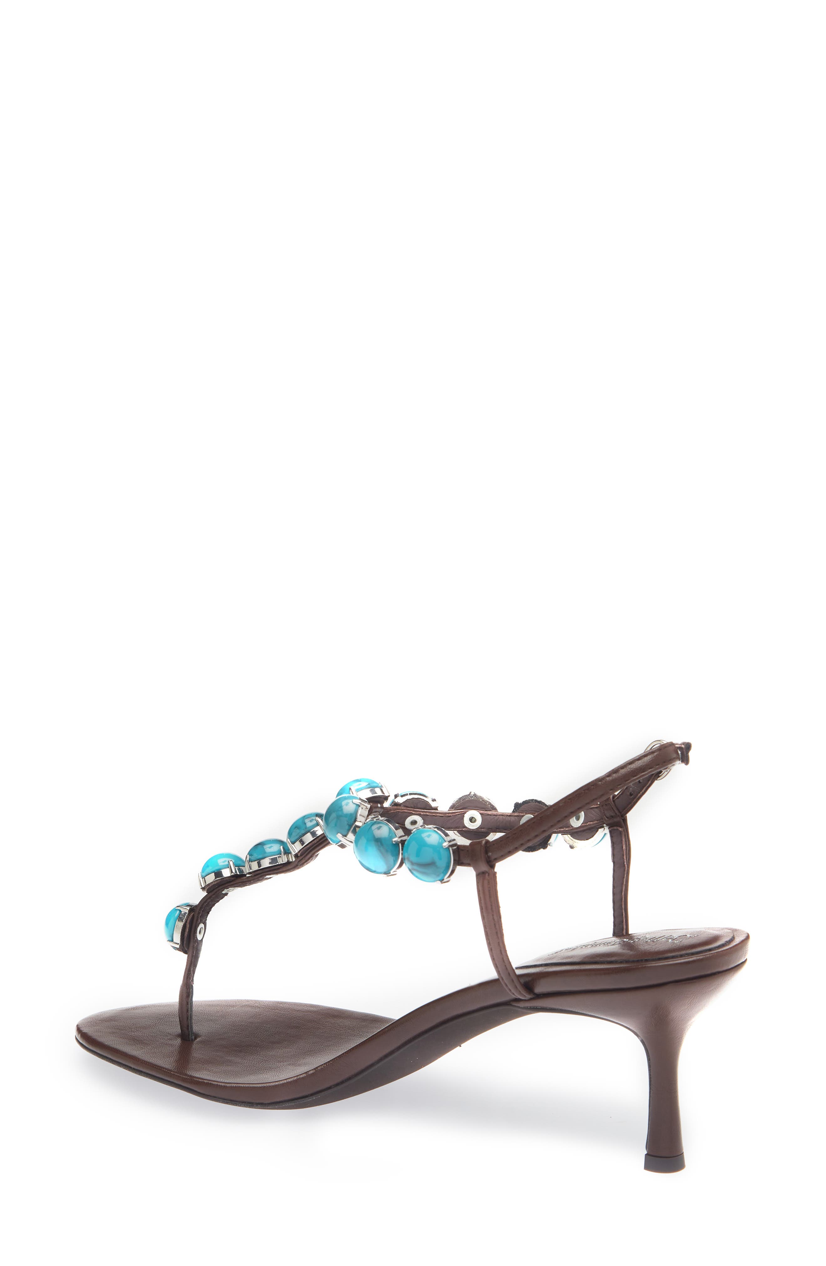Jeffrey Campbell Embellished Sandal, Alternate, color, Brown Turquoise