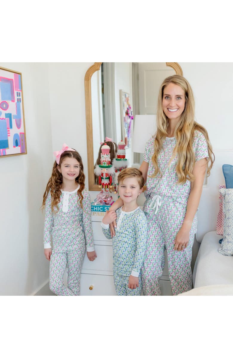 Lila and Hayes Marcia Women's Pajama Pant Set, Alternate, color, Mod Holiday Pink