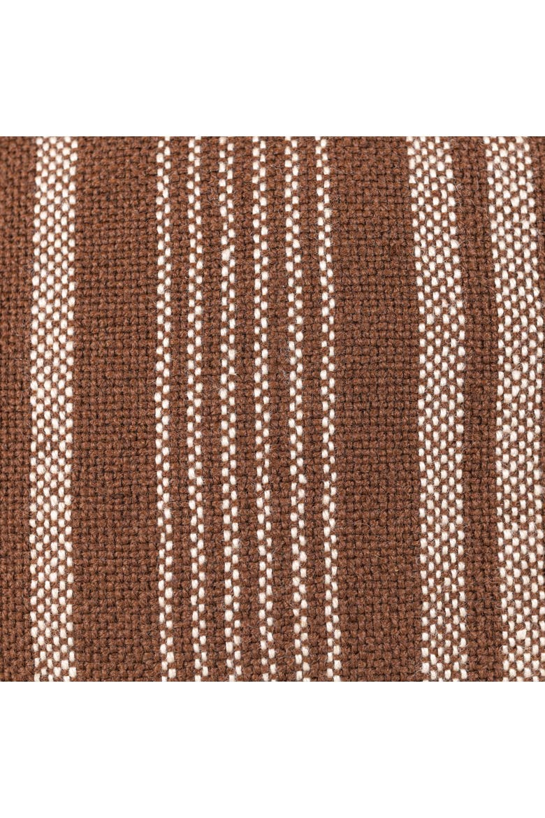 Handwoven Brown Stripe Outdoor Accent Throw Pillow, Alternate, color, Brown