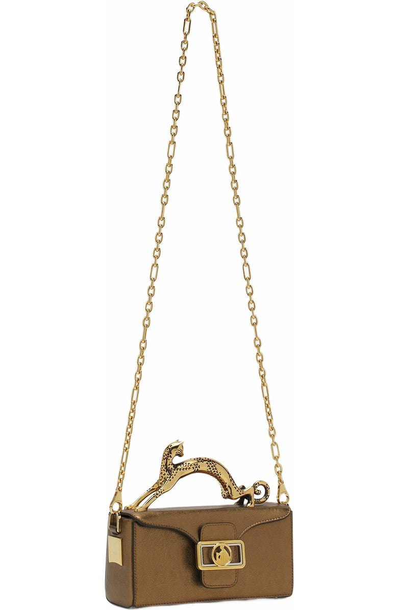 Lanvin NANO PENCIL CAT BAG IN METALLIC GRAINED LEATHER, Alternate, color,