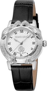 Roberto Cavalli by Franck Muller Leather Strap Watch, 32mm