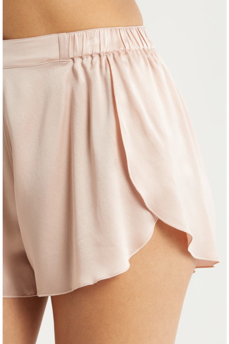 Racerback Washable Silk Short Pajamas, Alternate, color, DELICATE PINK