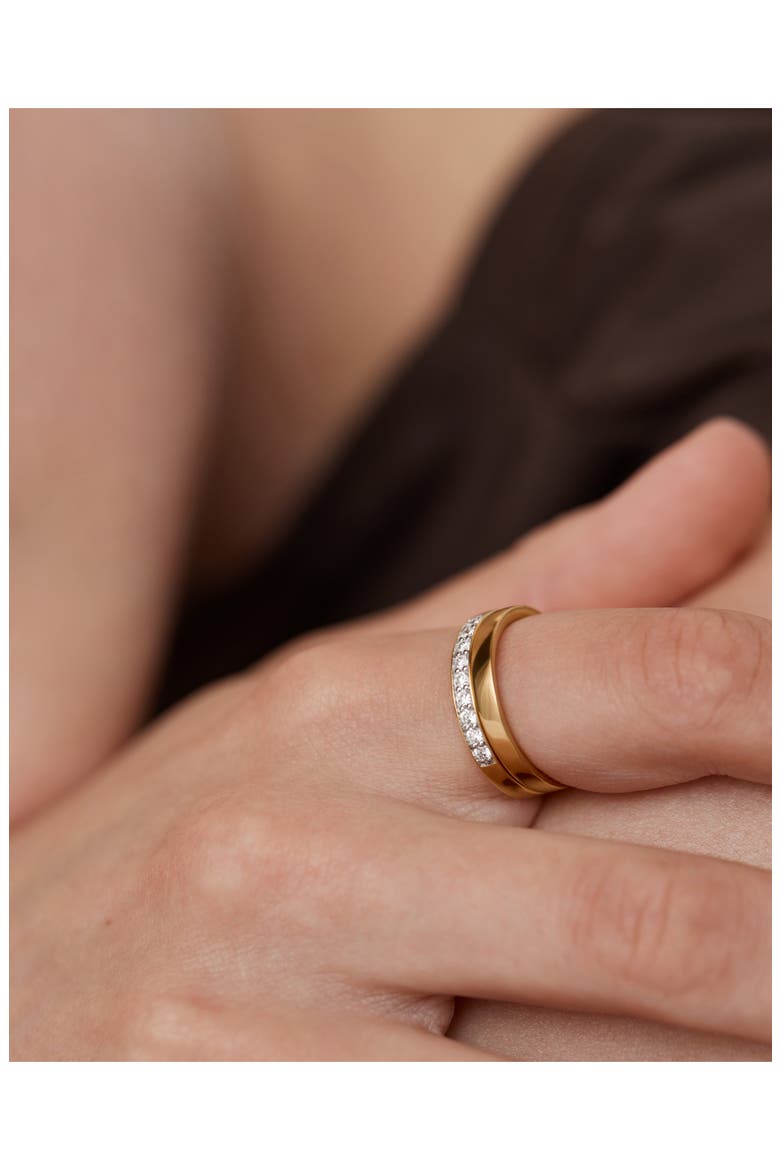 Essential Lab Grown Diamond Pavé Stacking Ring, Alternate, color, 18K GOLD VERMEIL / DIAMOND