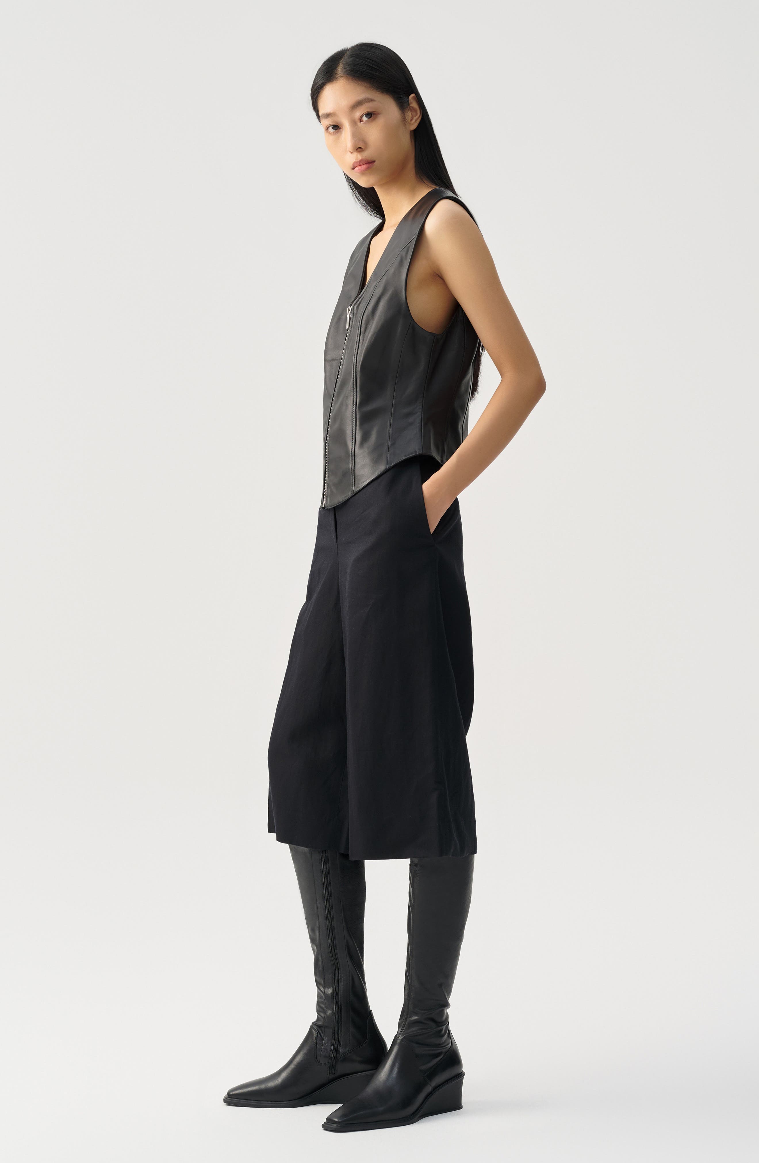 Vagabond Shoemakers Aino Knee High Wedge Boot, Alternate, color, Black