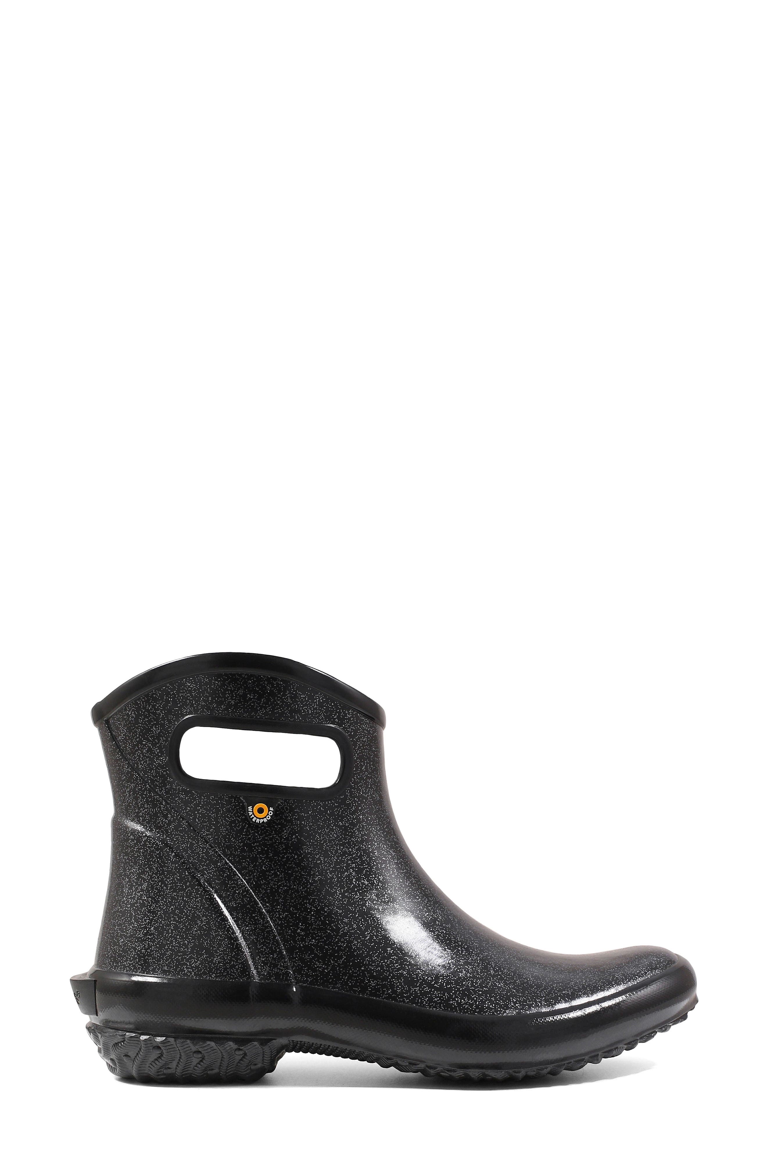 Bogs Glitter Waterproof Rain Boot, Alternate, color, Black