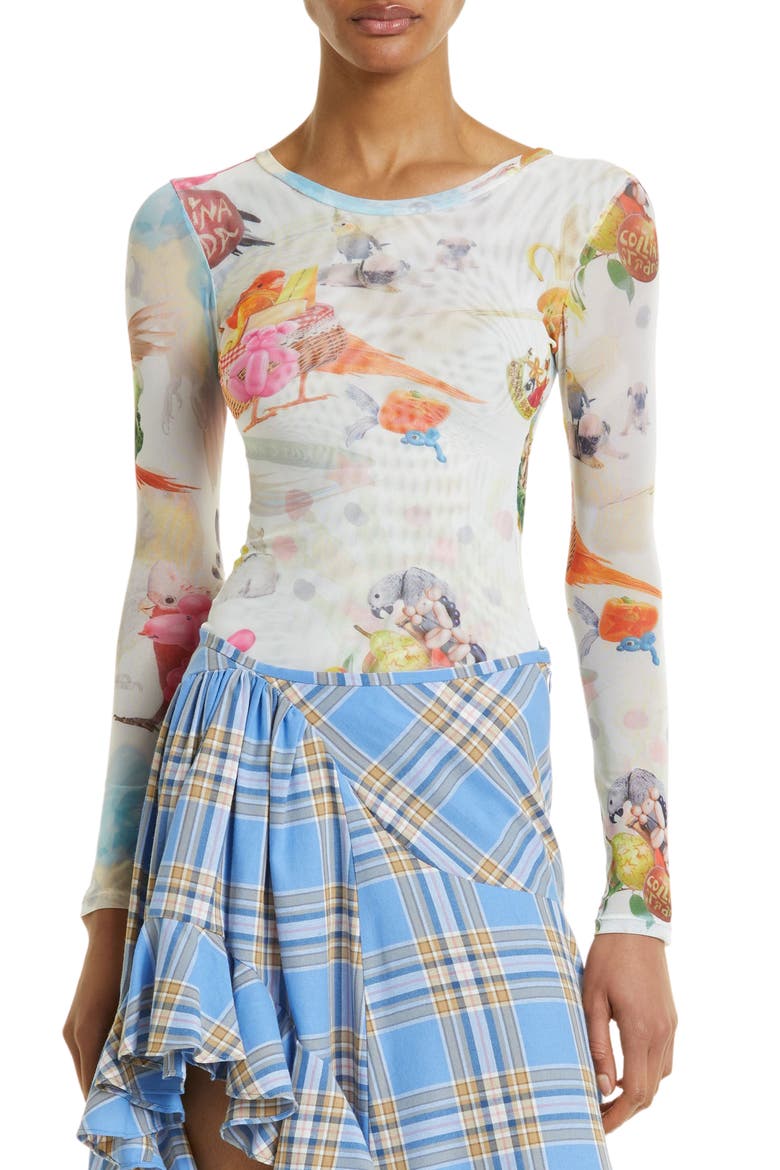 Incredible Arrangements Cardio Mesh Long Sleeve Top, Main, color, INCREDIBLE ARRANGEMENTS