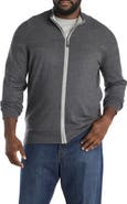 Nautica Big & Tall Mockneck Zip-Front Sweater