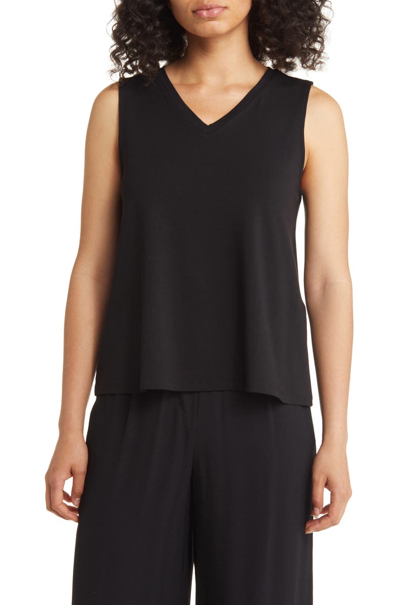Eileen Fisher Women's V-Neck Stretch Jersey Tank, Main, color, 