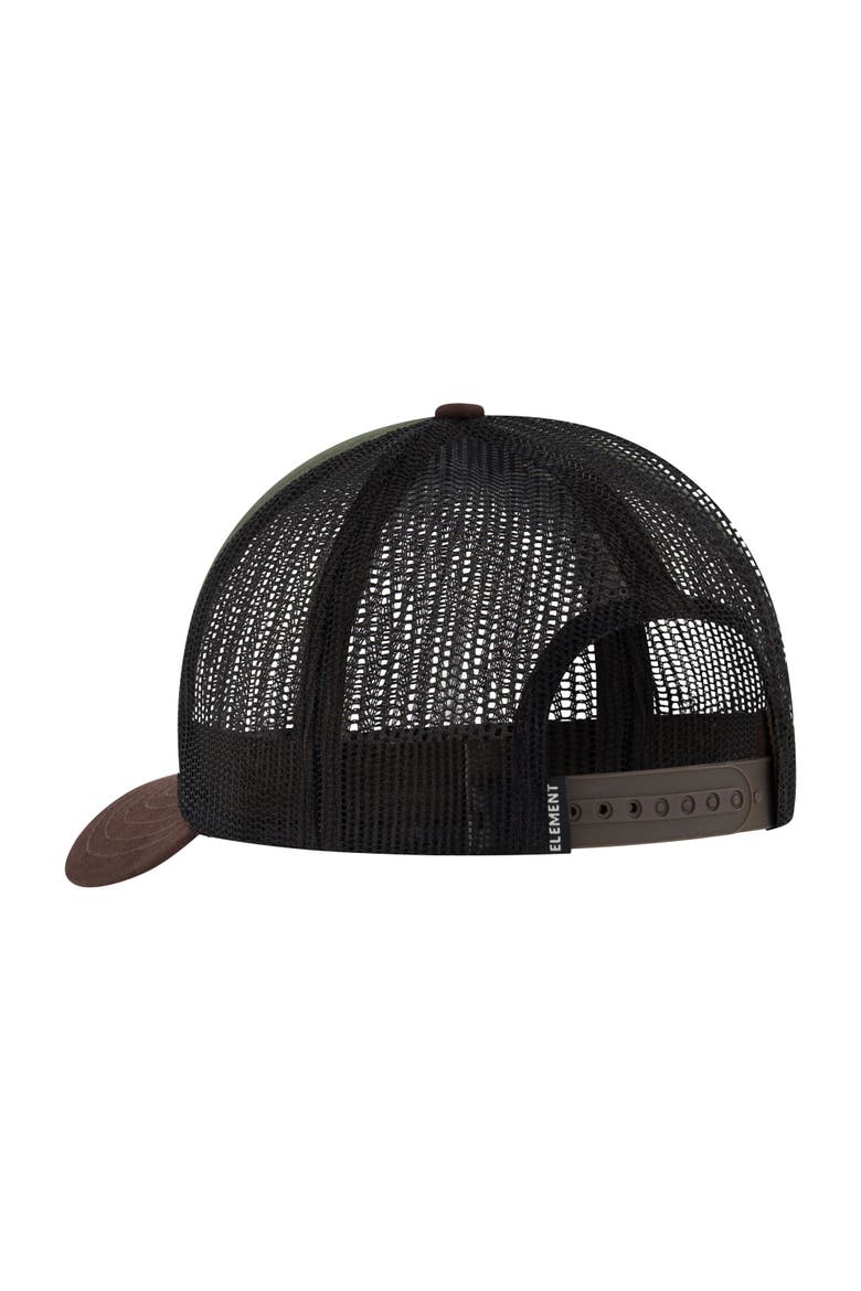Logo Trucker Hat with Mesh Back and Snapback Closure, Alternate, color, DK OLIVE