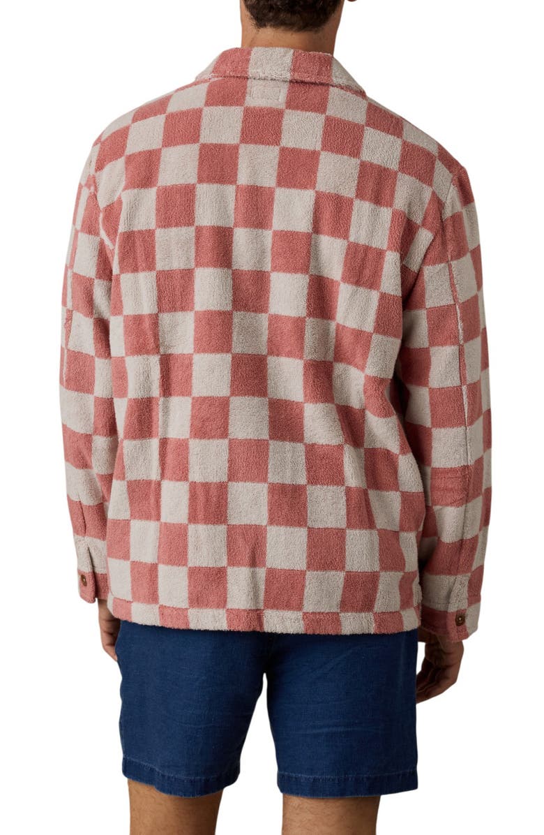 Faherty Cabana Apres Organic Cotton Terry Jacket, Alternate, color, Red Shell Buffalo