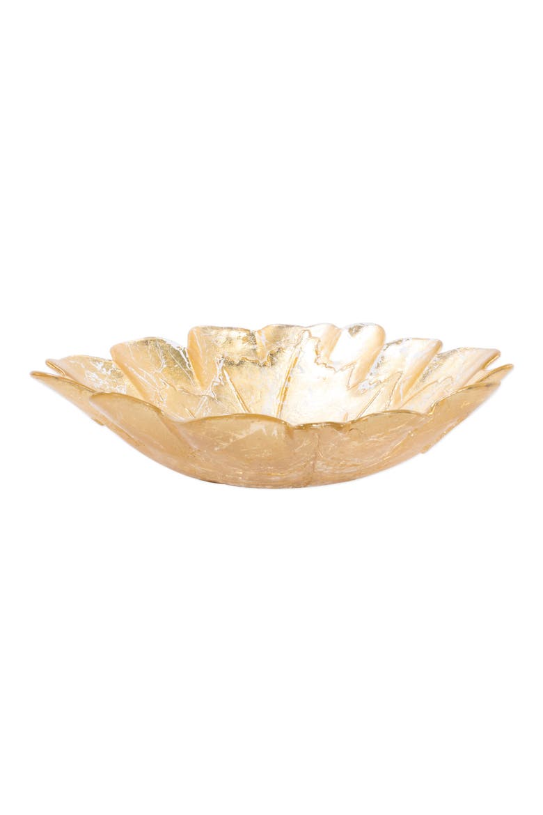 Small Moon Glass Leaf Bowl, Alternate, color, GOLD
