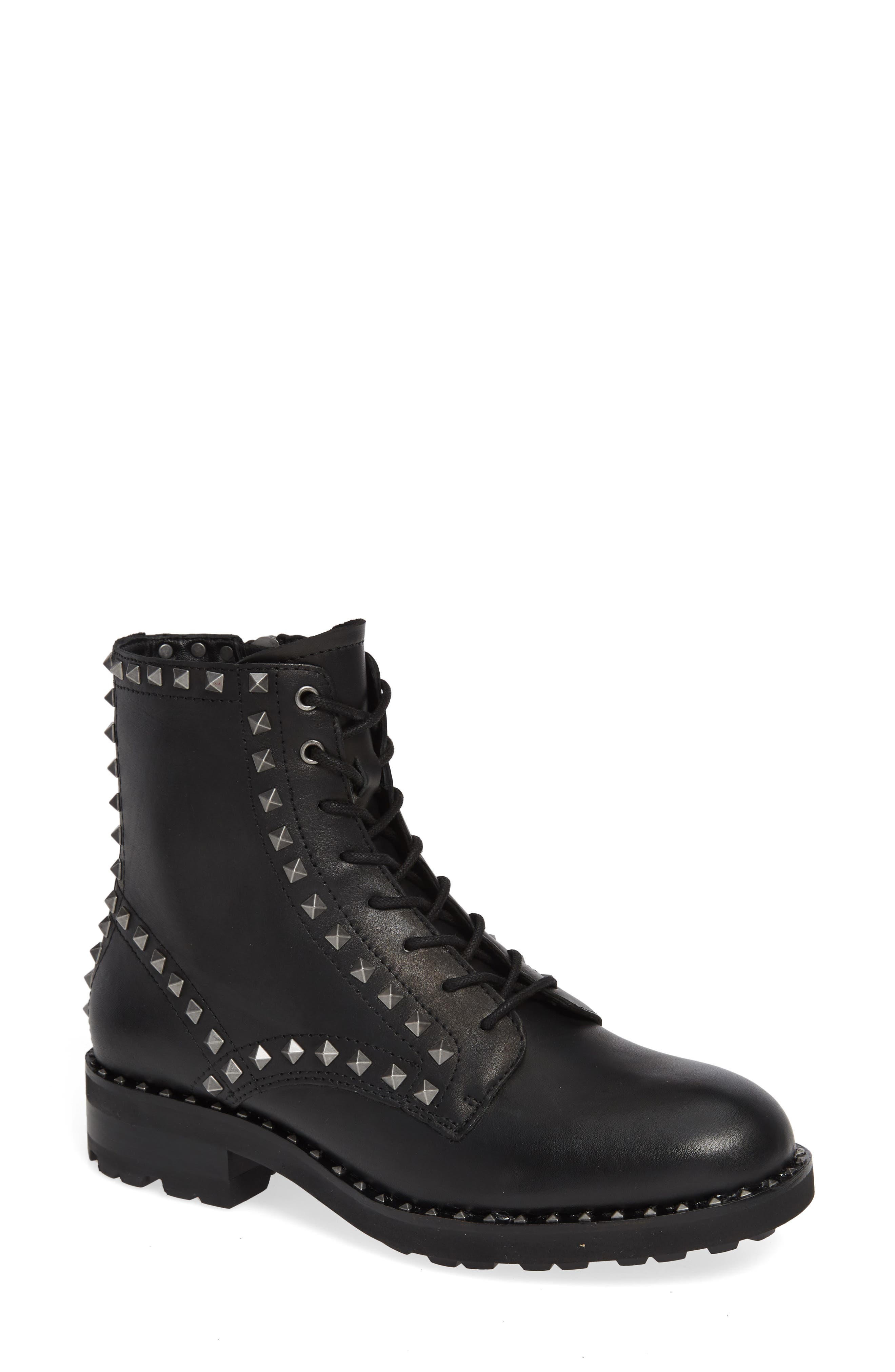 Ash Wolf Studded Combat Boot, Main, color, 