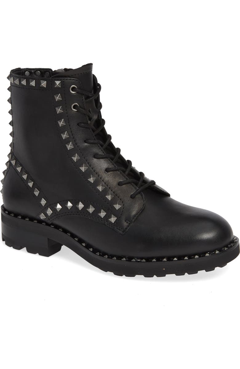 Ash Wolf Studded Combat Boot, Main, color,