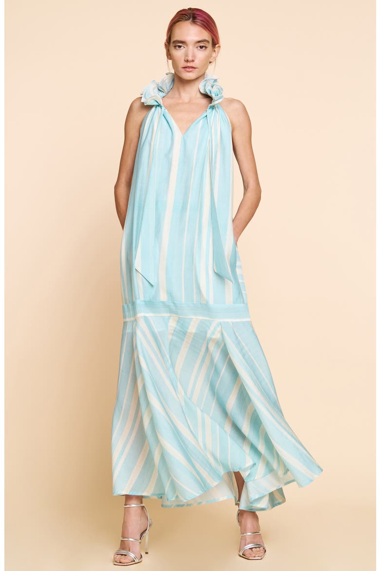 Kenny Midi Trapeze Dress, Alternate, color, LIGHT BLUE MULTI