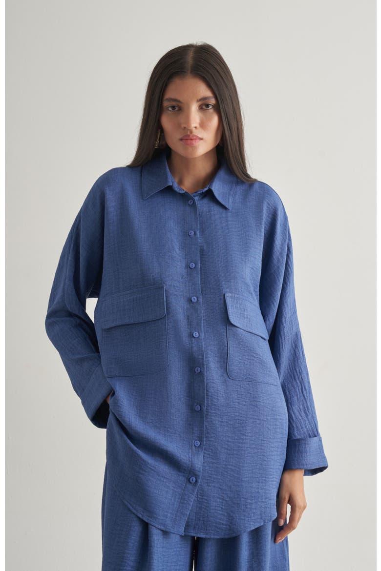 Linen Tunic, Main, color, Indigo