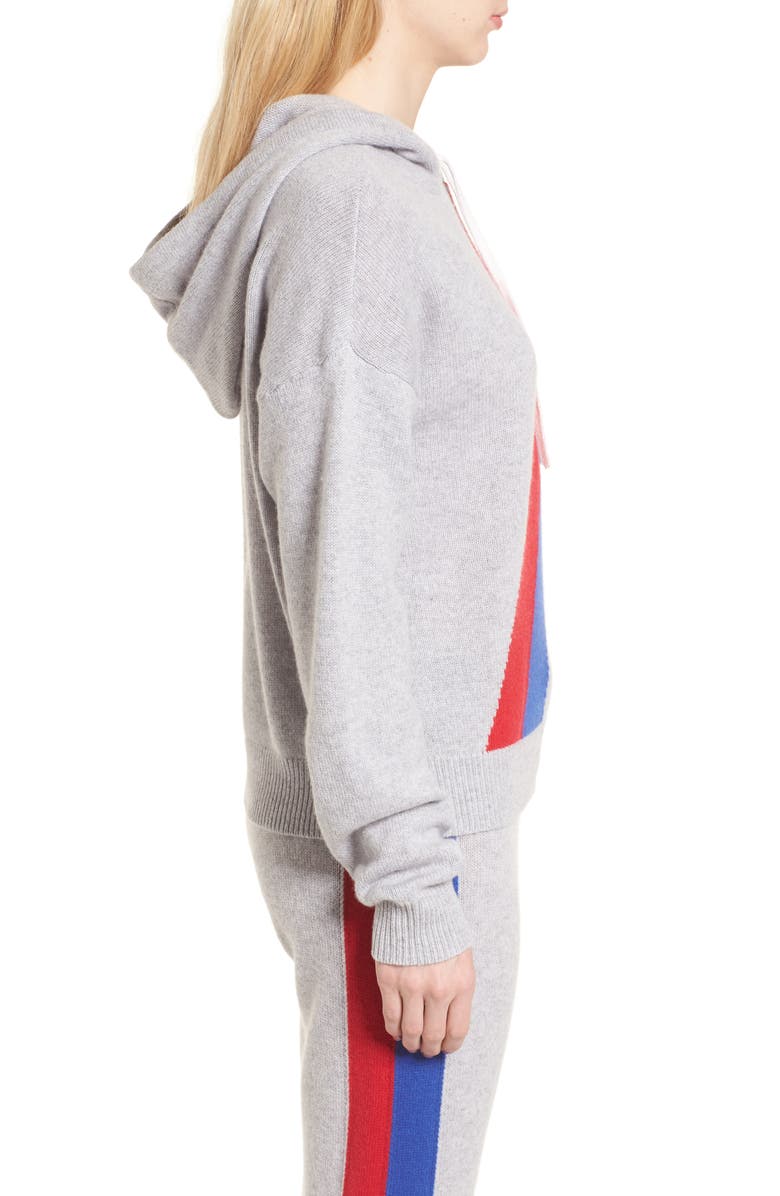 Juicy Couture Stripe Cashmere Hoodie, Alternate, color, 