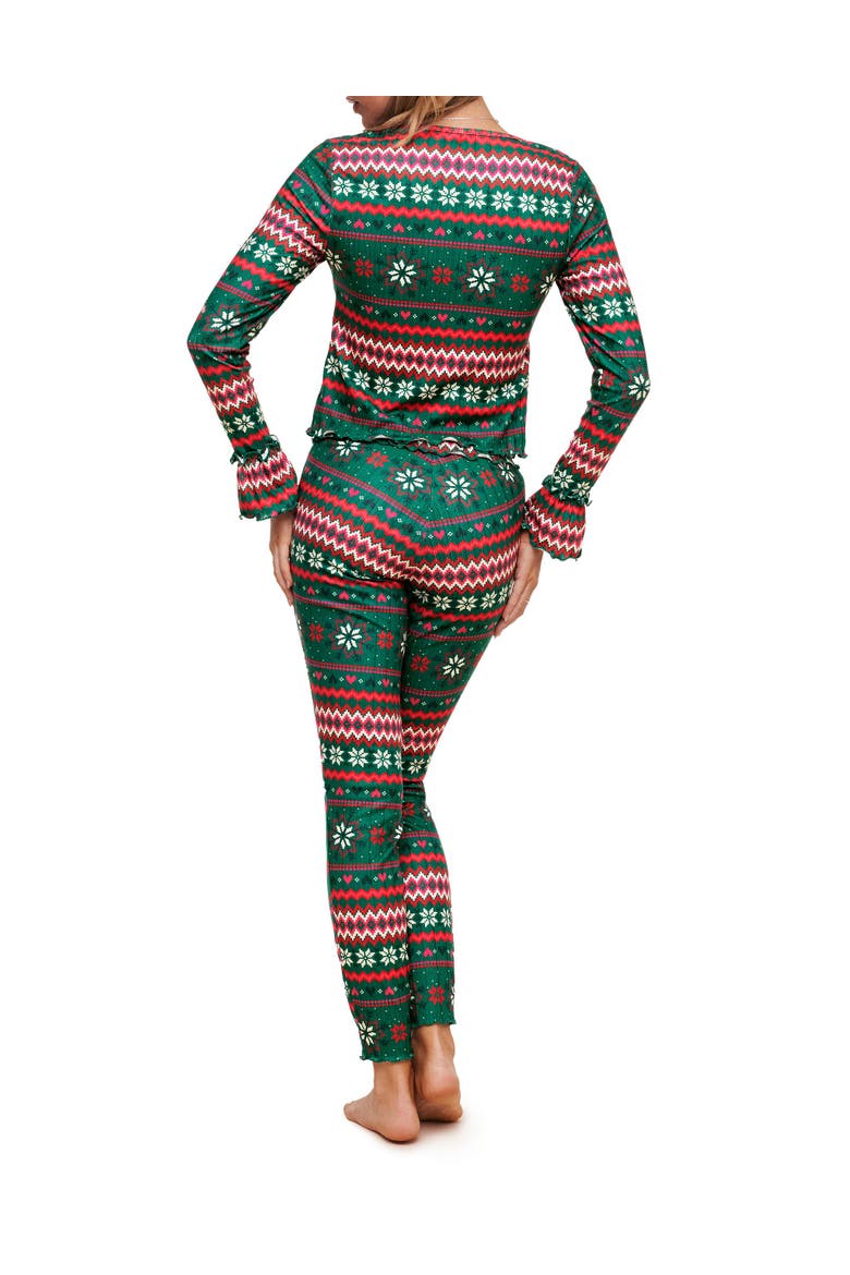 Audra Pajama Long Sleeve Top & Legging Set, Alternate, color, Novelty green