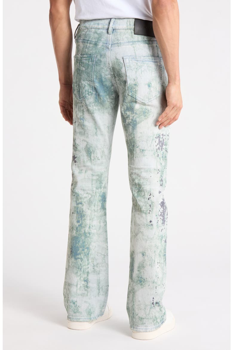 Embroidered Camo Flare Jeans, Alternate, color, LIGHT INDIGO