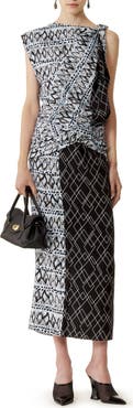 Lanvin Printed Silk Patchwork Dress