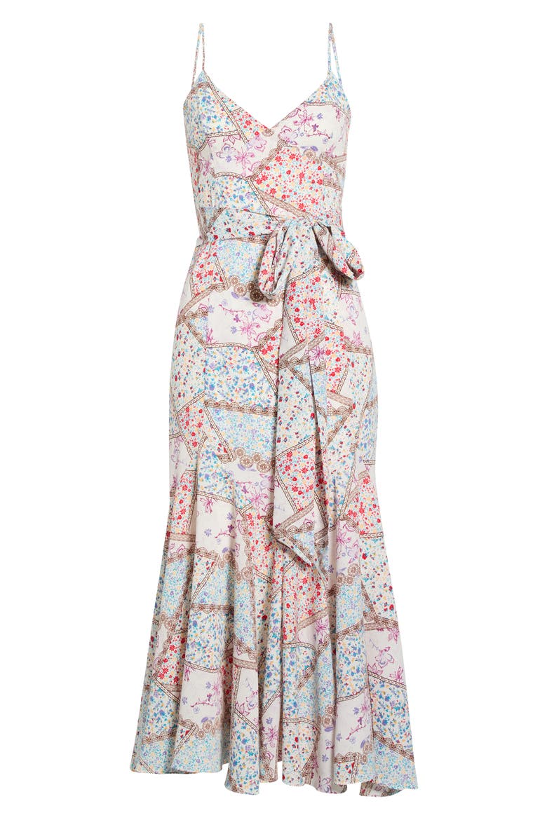 Minzi Floral Hagny Pleated Midi Dress, Alternate, color, LAVENDER-MULTI