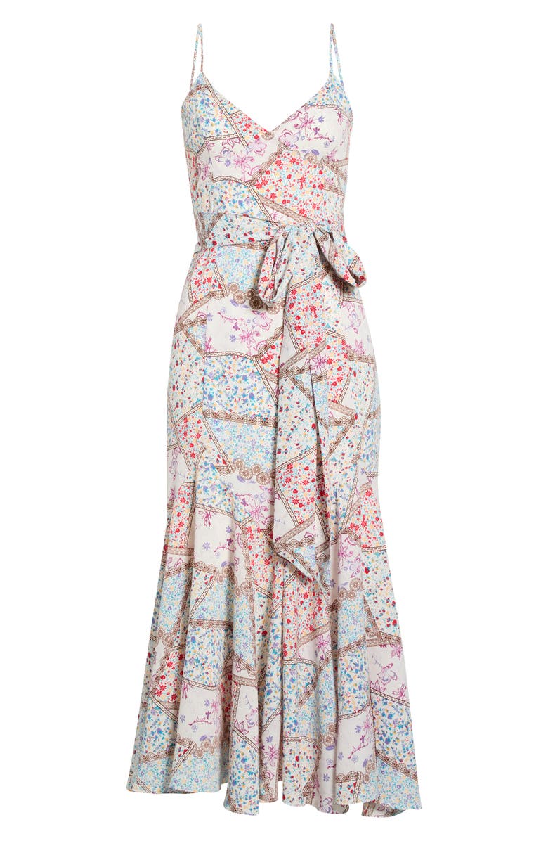 SUGARLIPS Minzi Floral Hagny Pleated Midi Dress, Alternate, color, 