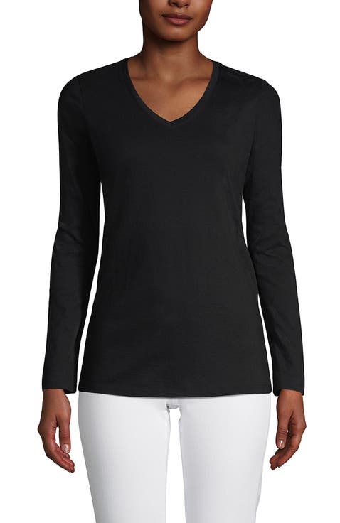 Supima Cotton Long Sleeve V-Neck T-Shirt