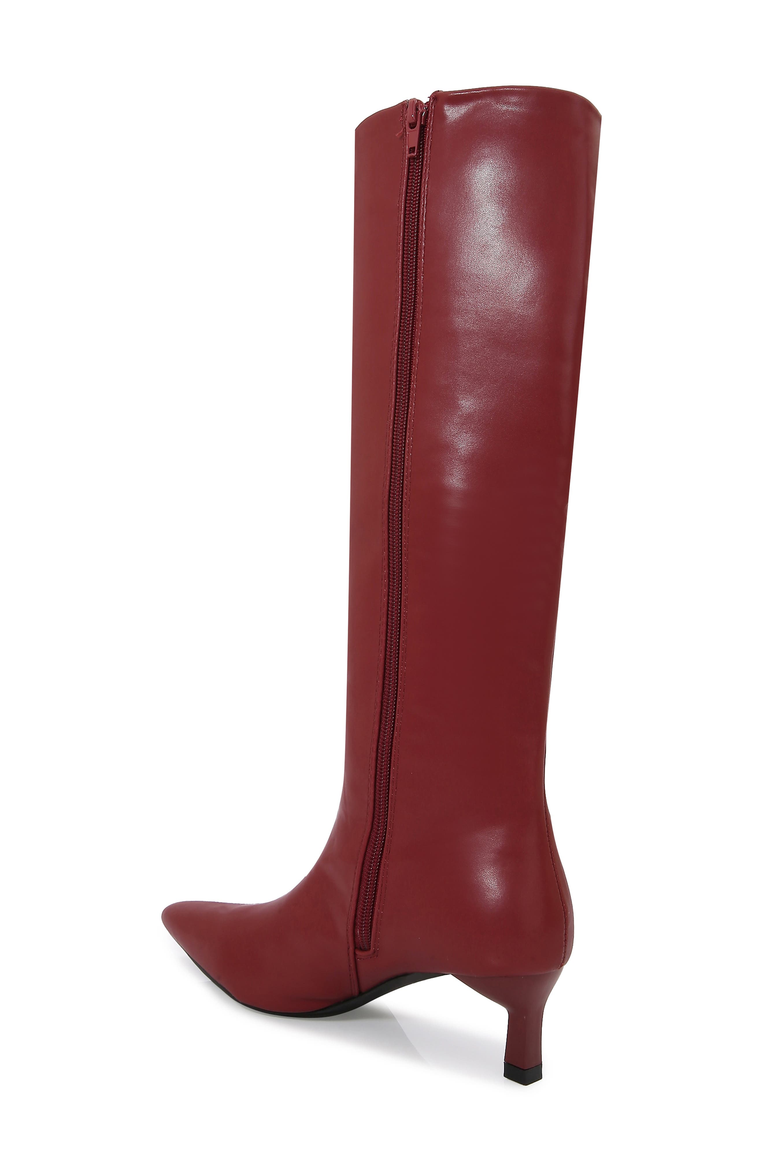BERNESS Samara Kitten Heel Knee High Boot, Alternate, color, Burgundy