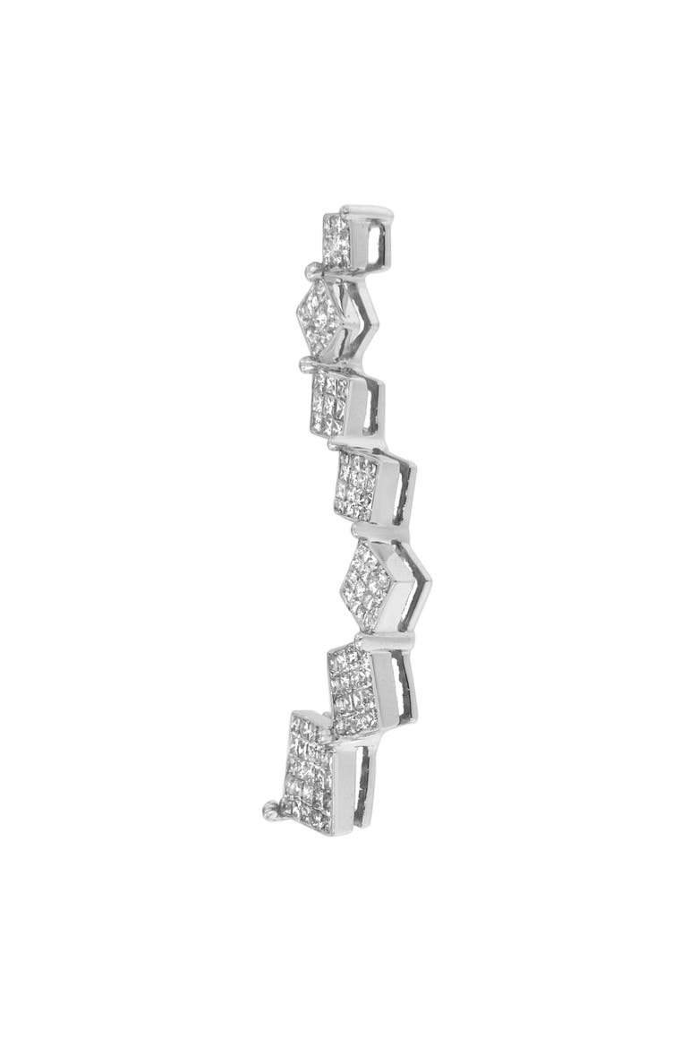 10K White Gold 1 cttw Diamond Snake Curved Pendant Necklace, Alternate, color, White