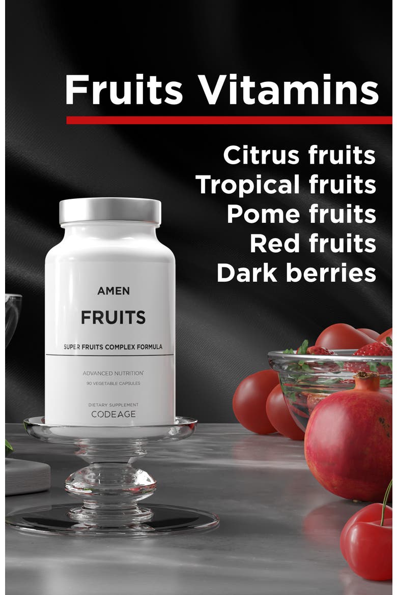 Amen Fruits Daily Vitamins Supplement, Alternate, color, White