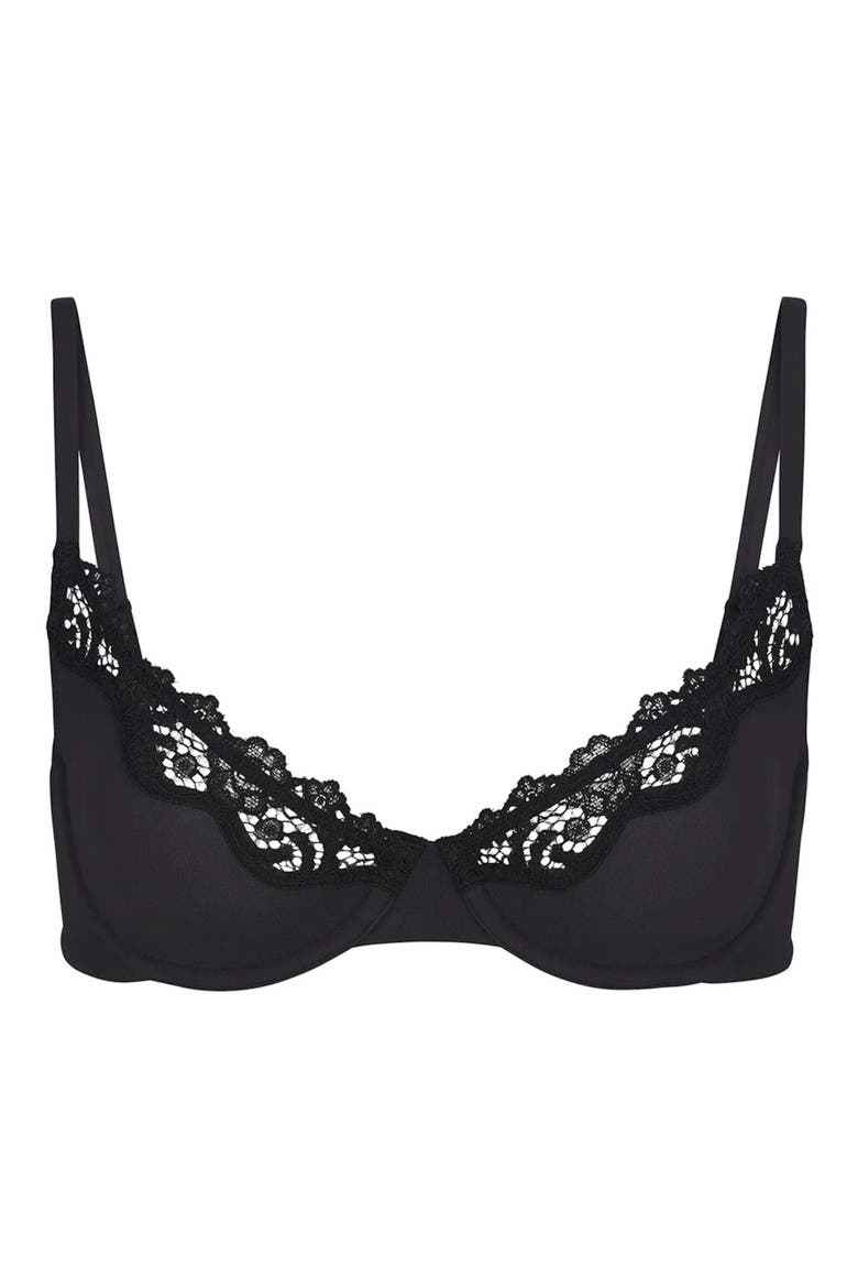 Unlined Scoop Bra, Alternate, color, ONYX