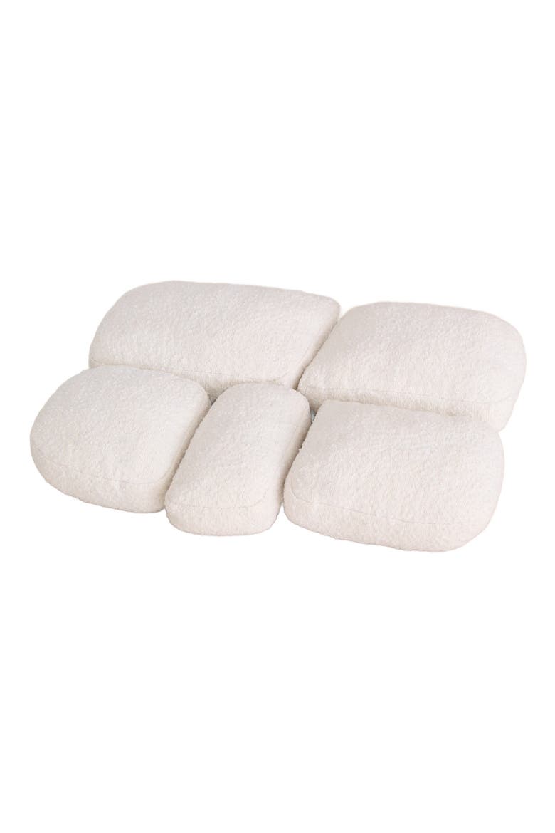 Bouclé Pebble Cat Bed, Main, color, WHITE