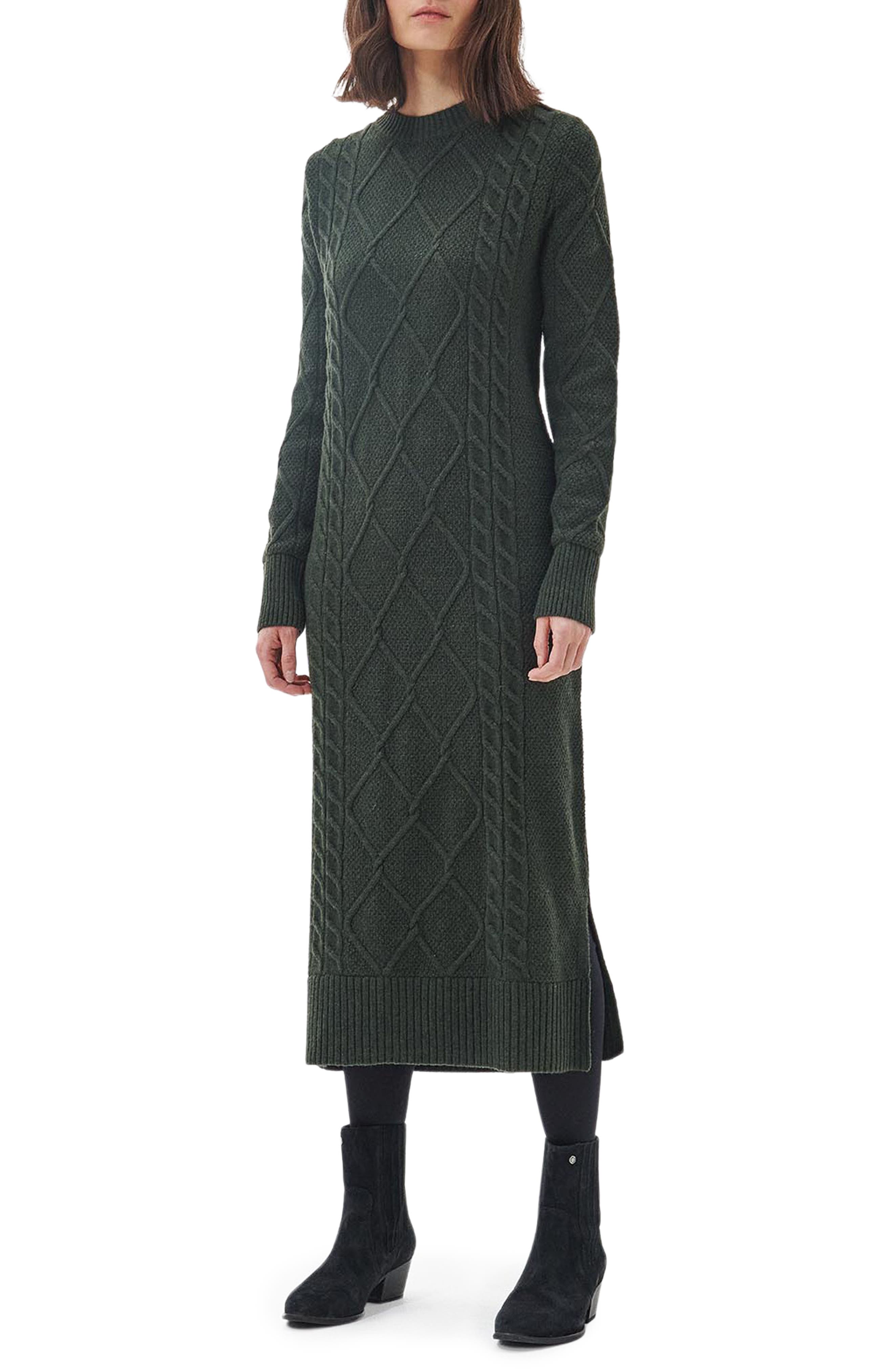 Barbour Burne Long Sleeve Wool Blend Sweater Dress