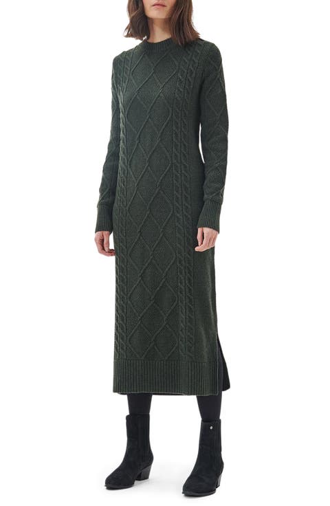 Burne Long Sleeve Wool Blend Sweater Dress