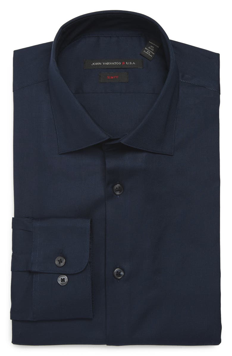John Varvatos Star USA Soho Slim Fit Stretch Solid Dress Shirt, Alternate, color,